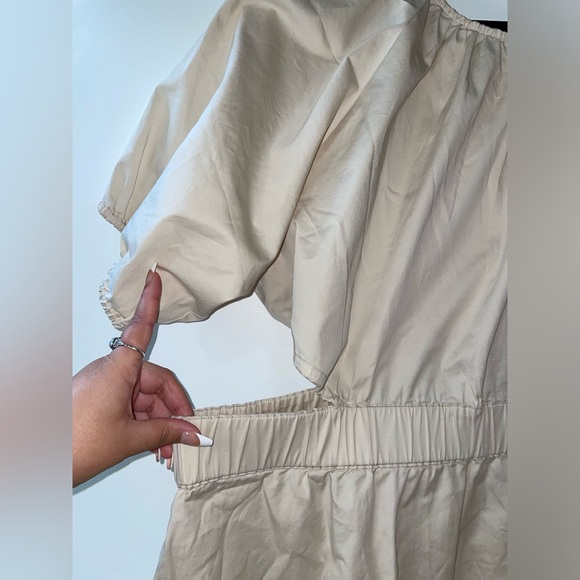 J Crew Puff Sleeve Side Cut-out Mini Dress in Lightweight Chino - Picture 6 of 10